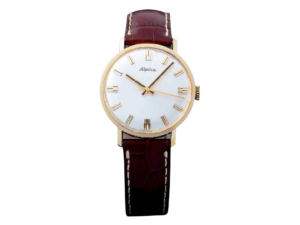 Vintage Gents 18k Yellow Gold Alpina Wristwatch.