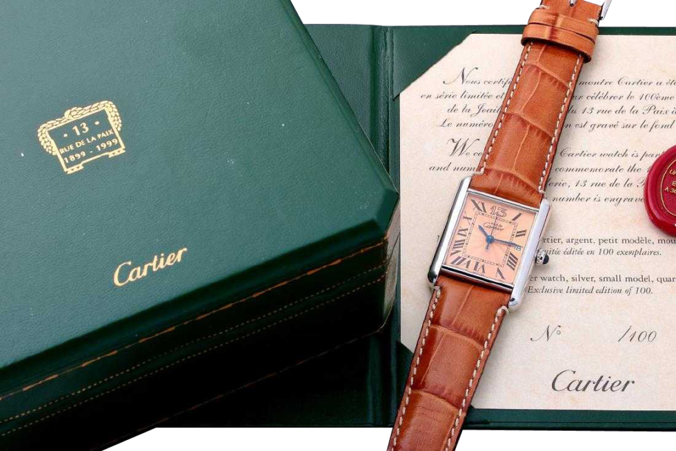 Rare Limited Edition Sterling Silver Cartier Tank